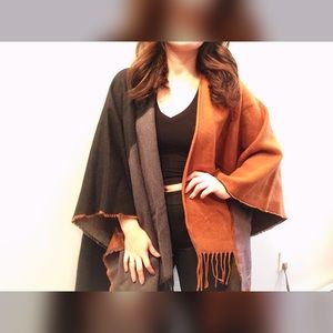 Oversized Poncho Multicolor